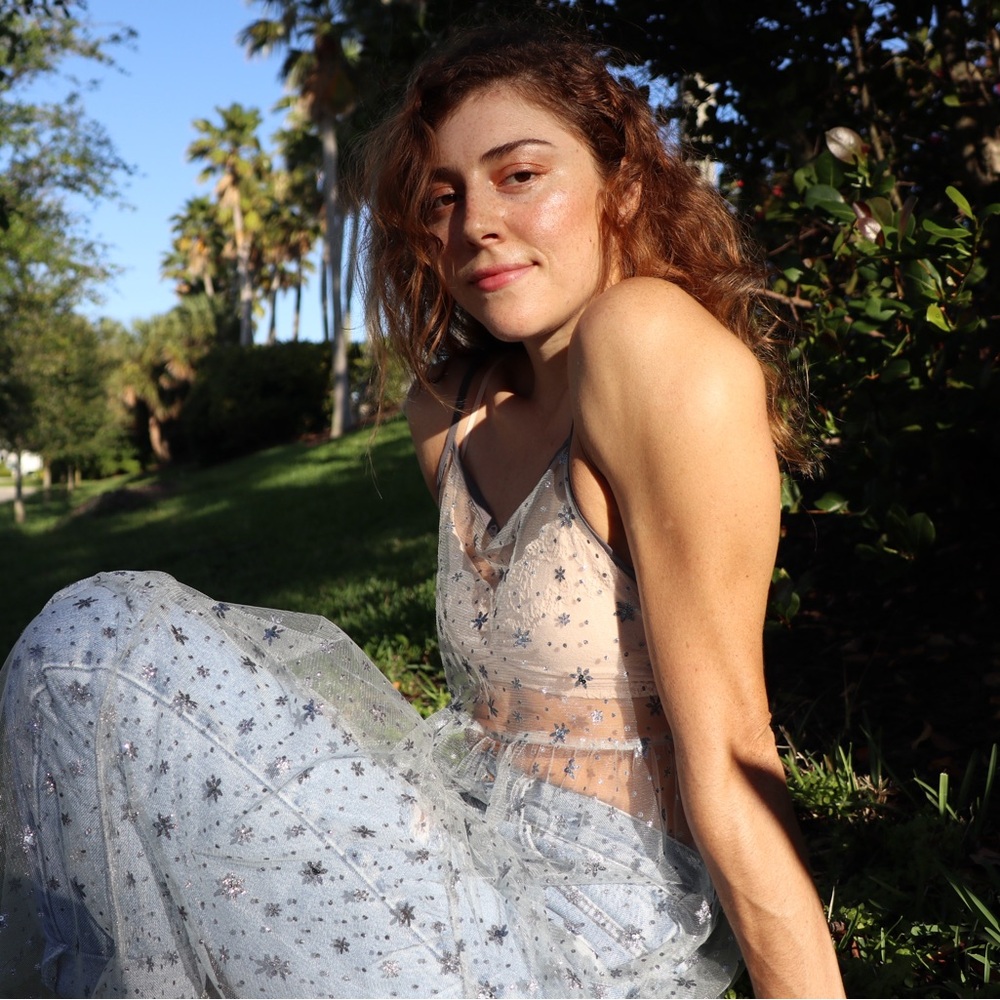 Sheer Starry Maxi Dress